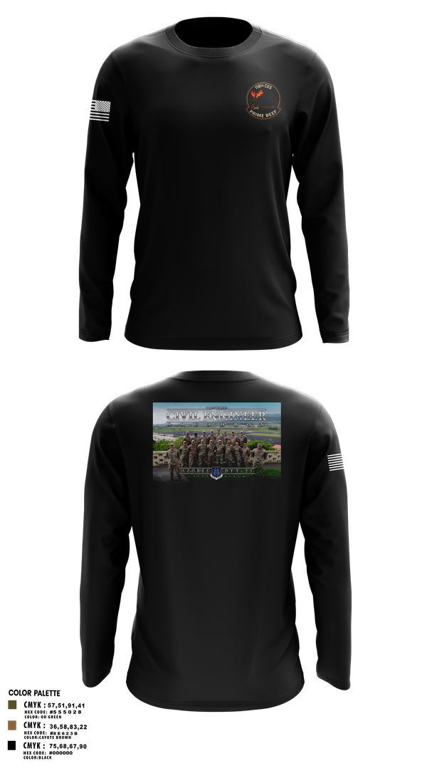 Long Sleeve Performance Shirt, 118th CES, Air Force, Teamtime, Team time, sublimation, custom sports apparel, team uniforms, spirit wear, spiritwear, sports uniforms, custom shirts, team store, custom team store, fundraiser sports, apparel fundraiser