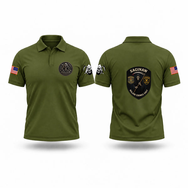 Short Sleeve Performance Polo, Michigan State Police Saginaw Major Crimes Unit, Police, Teamtime, Team time, sublimation, custom sports apparel, team uniforms, spirit wear, spiritwear, sports uniforms, custom shirts, team store, custom team store, fundraiser sports, apparel fundraiser