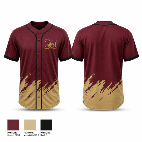 Full Button Baseball Jersey, Milano Eagles, Baseball, Teamtime, Team time, sublimation, custom sports apparel, team uniforms, spirit wear, spiritwear, sports uniforms, custom shirts, team store, custom team store, fundraiser sports, apparel fundraiser