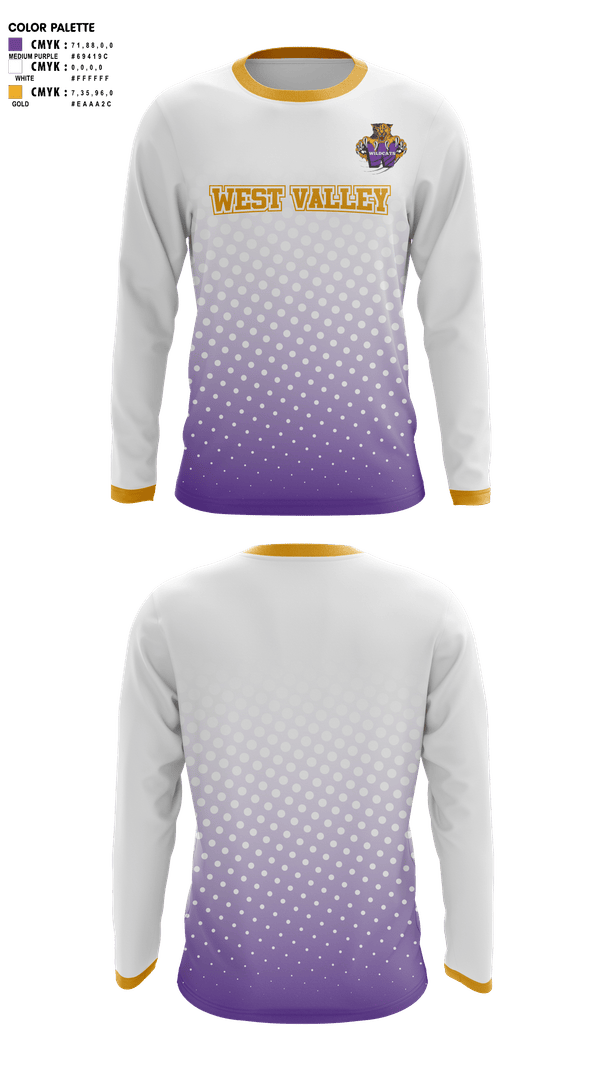 Long Sleeve Performance Shirt, West Valley, Track & Field, Teamtime, Team time, sublimation, custom sports apparel, team uniforms, spirit wear, spiritwear, sports uniforms, custom shirts, team store, custom team store, fundraiser sports, apparel fundraiser