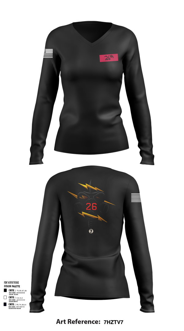 Womens Long Sleeve Vneck Shirt, 26th CM Co, , Teamtime, Team time, sublimation, custom sports apparel, team uniforms, spirit wear, spiritwear, sports uniforms, custom shirts, team store, custom team store, fundraiser sports, apparel fundraiser