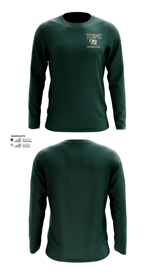 Long Sleeve Performance Shirt, Titans, Baseball, Teamtime, Team time, sublimation, custom sports apparel, team uniforms, spirit wear, spiritwear, sports uniforms, custom shirts, team store, custom team store, fundraiser sports, apparel fundraiser