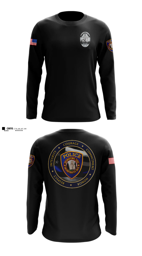 Long Sleeve Performance Shirt, Georgetown Police Department, Police, Teamtime, Team time, sublimation, custom sports apparel, team uniforms, spirit wear, spiritwear, sports uniforms, custom shirts, team store, custom team store, fundraiser sports, apparel fundraiser