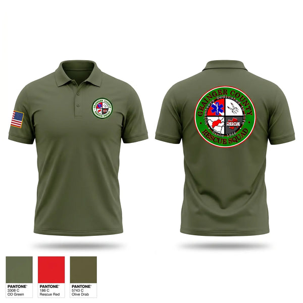 Short Sleeve Performance Polo, Grainger County Rescue Squad, EMS/EMT, Teamtime, Team time, sublimation, custom sports apparel, team uniforms, spirit wear, spiritwear, sports uniforms, custom shirts, team store, custom team store, fundraiser sports, apparel fundraiser