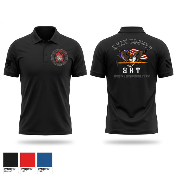 Short Sleeve Performance Polo, Utah County SRT, Fire Department, Teamtime, Team time, sublimation, custom sports apparel, team uniforms, spirit wear, spiritwear, sports uniforms, custom shirts, team store, custom team store, fundraiser sports, apparel fundraiser