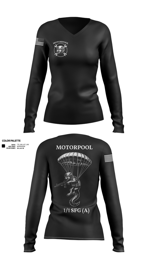 Womens Long Sleeve Vneck Shirt, MOF/MOPO, Army, Teamtime, Team time, sublimation, custom sports apparel, team uniforms, spirit wear, spiritwear, sports uniforms, custom shirts, team store, custom team store, fundraiser sports, apparel fundraiser