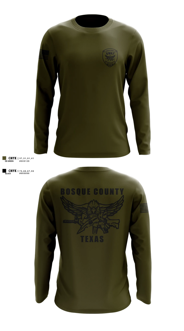 Long Sleeve Performance Shirt, BOSQUE REGIONAL SWAT TEAM, Police, Teamtime, Team time, sublimation, custom sports apparel, team uniforms, spirit wear, spiritwear, sports uniforms, custom shirts, team store, custom team store, fundraiser sports, apparel fundraiser