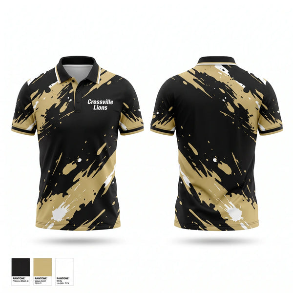 Short Sleeve Performance Polo, Crossville Lions, Baseball, Teamtime, Team time, sublimation, custom sports apparel, team uniforms, spirit wear, spiritwear, sports uniforms, custom shirts, team store, custom team store, fundraiser sports, apparel fundraiser