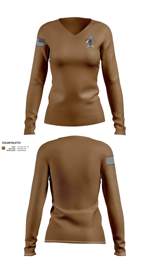 Womens Long Sleeve Vneck Shirt, HSC, IIIAC, , Teamtime, Team time, sublimation, custom sports apparel, team uniforms, spirit wear, spiritwear, sports uniforms, custom shirts, team store, custom team store, fundraiser sports, apparel fundraiser