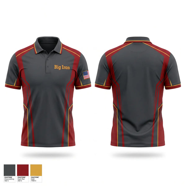 Short Sleeve Performance Polo, Big Iron, Fire Department, Teamtime, Team time, sublimation, custom sports apparel, team uniforms, spirit wear, spiritwear, sports uniforms, custom shirts, team store, custom team store, fundraiser sports, apparel fundraiser