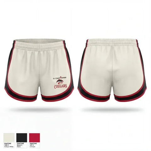 Womens Shorts, Cougars, Men's Basketball, Teamtime, Team time, sublimation, custom sports apparel, team uniforms, spirit wear, spiritwear, sports uniforms, custom shirts, team store, custom team store, fundraiser sports, apparel fundraiser