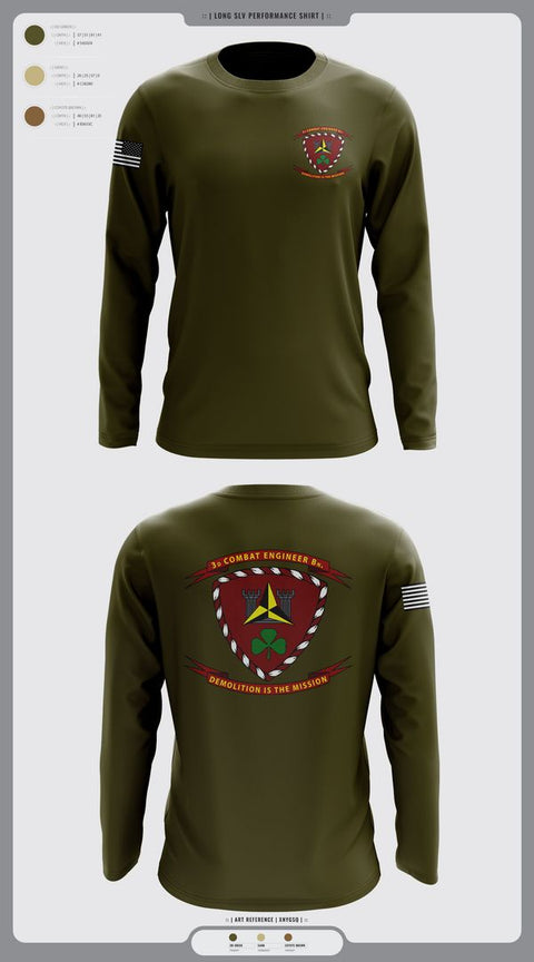 Long Sleeve Performance Shirt, 3d Combat Engineer Battalion, , Teamtime, Team time, sublimation, custom sports apparel, team uniforms, spirit wear, spiritwear, sports uniforms, custom shirts, team store, custom team store, fundraiser sports, apparel fundraiser