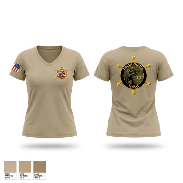 Womens Short Sleeve Vneck Shirt, Mobile County Delta South, Police, Teamtime, Team time, sublimation, custom sports apparel, team uniforms, spirit wear, spiritwear, sports uniforms, custom shirts, team store, custom team store, fundraiser sports, apparel fundraiser