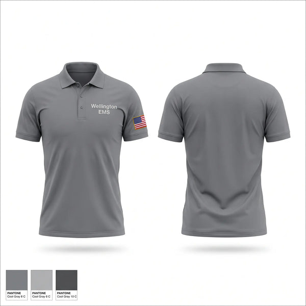 Short Sleeve Performance Polo, Wellington EMS, EMS/EMT, Teamtime, Team time, sublimation, custom sports apparel, team uniforms, spirit wear, spiritwear, sports uniforms, custom shirts, team store, custom team store, fundraiser sports, apparel fundraiser