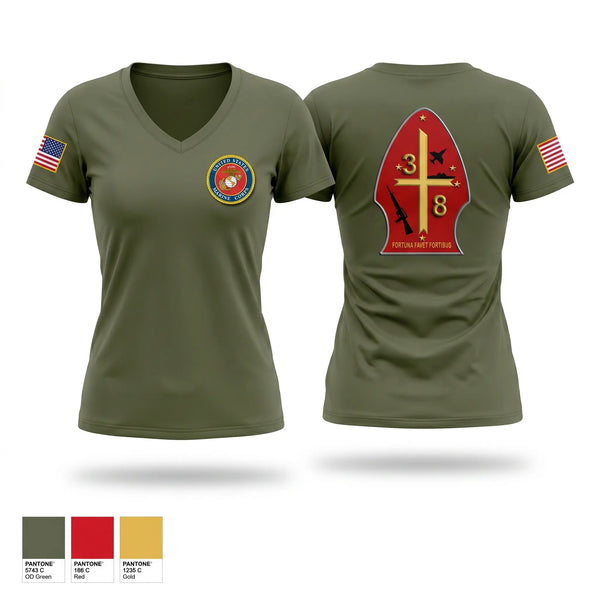 Womens Short Sleeve Vneck Shirt, 3/8 WEAPONS COMPANY, Marines, Teamtime, Team time, sublimation, custom sports apparel, team uniforms, spirit wear, spiritwear, sports uniforms, custom shirts, team store, custom team store, fundraiser sports, apparel fundraiser