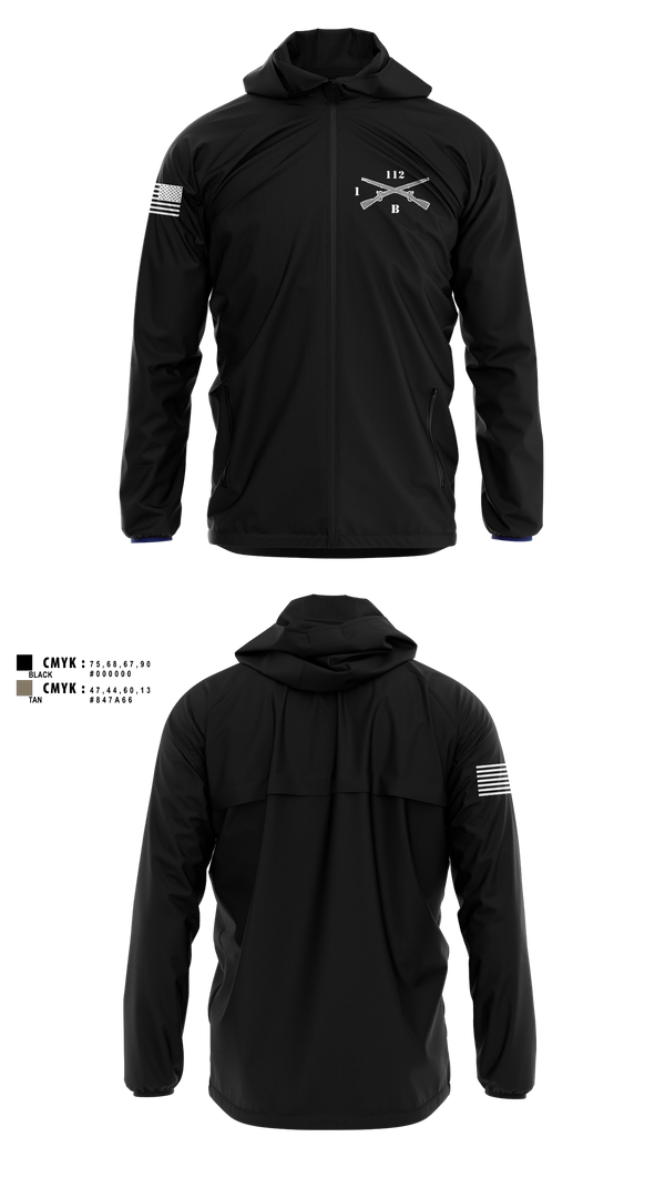 Windbreaker, Blacksheep Company, 1-112th Infantry, Army, Teamtime, Team time, sublimation, custom sports apparel, team uniforms, spirit wear, spiritwear, sports uniforms, custom shirts, team store, custom team store, fundraiser sports, apparel fundraiser
