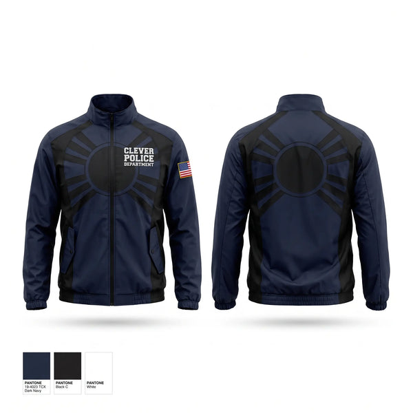 Windbreaker, Clever Police Department, Police, Teamtime, Team time, sublimation, custom sports apparel, team uniforms, spirit wear, spiritwear, sports uniforms, custom shirts, team store, custom team store, fundraiser sports, apparel fundraiser