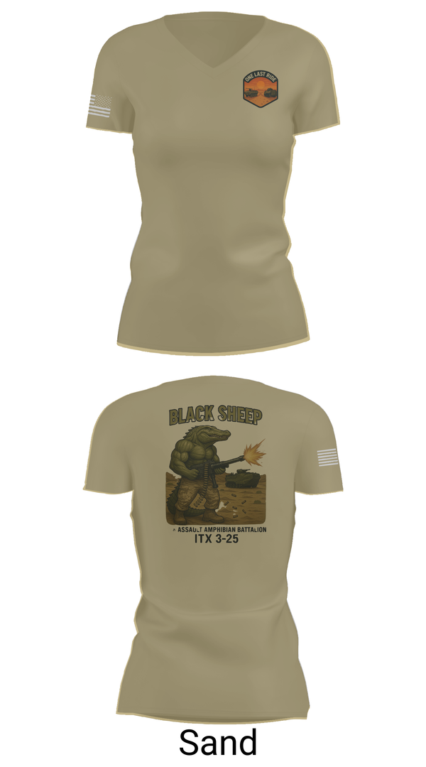 Womens Short Sleeve Vneck Shirt, 4th Assault Amphibian Battalion, Company B, , Teamtime, Team time, sublimation, custom sports apparel, team uniforms, spirit wear, spiritwear, sports uniforms, custom shirts, team store, custom team store, fundraiser sports, apparel fundraiser