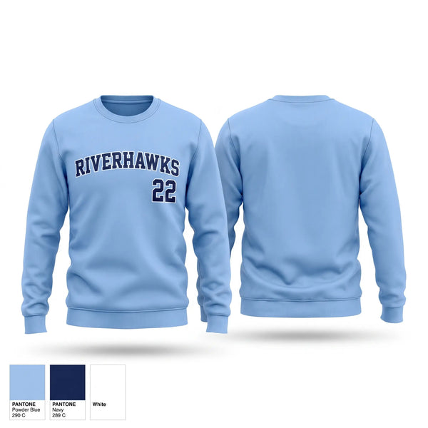 Crew Neck Sweatshirt, Logan Martin Riverhawks, Baseball, Teamtime, Team time, sublimation, custom sports apparel, team uniforms, spirit wear, spiritwear, sports uniforms, custom shirts, team store, custom team store, fundraiser sports, apparel fundraiser