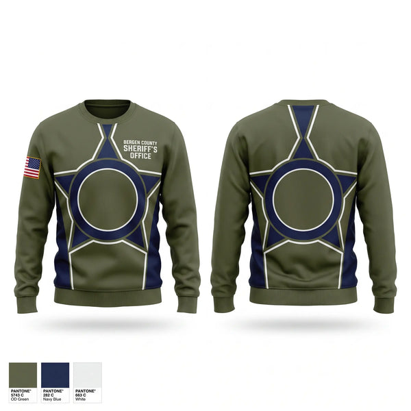 Crew Neck Sweatshirt, Bergen County Sheriffs Office, Police, Teamtime, Team time, sublimation, custom sports apparel, team uniforms, spirit wear, spiritwear, sports uniforms, custom shirts, team store, custom team store, fundraiser sports, apparel fundraiser