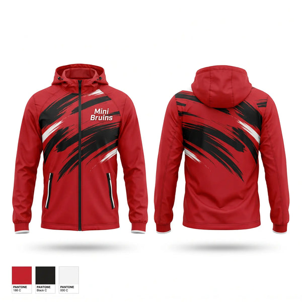 Windbreaker, Mini Bruins, Cheer, Teamtime, Team time, sublimation, custom sports apparel, team uniforms, spirit wear, spiritwear, sports uniforms, custom shirts, team store, custom team store, fundraiser sports, apparel fundraiser