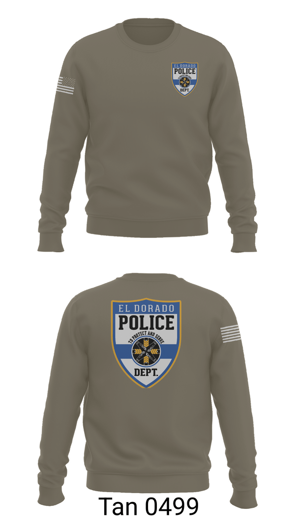 Crew Neck Sweatshirt, El dorado Police Department, Police, Teamtime, Team time, sublimation, custom sports apparel, team uniforms, spirit wear, spiritwear, sports uniforms, custom shirts, team store, custom team store, fundraiser sports, apparel fundraiser
