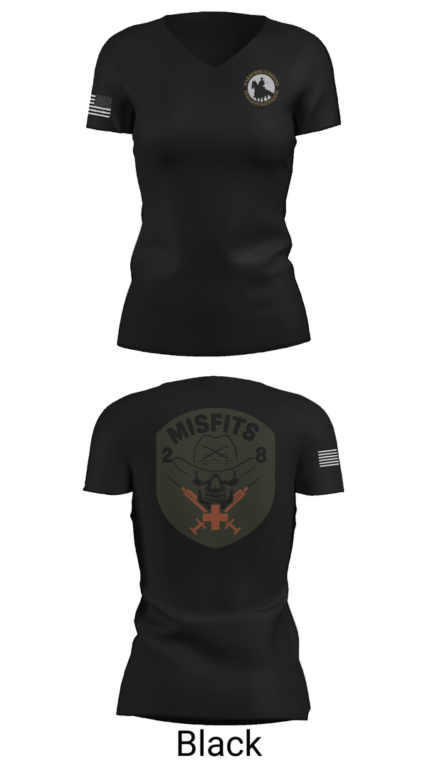 Womens Short Sleeve Vneck Shirt, 2-8 Cav, HHC, Medic Platoon, , Teamtime, Team time, sublimation, custom sports apparel, team uniforms, spirit wear, spiritwear, sports uniforms, custom shirts, team store, custom team store, fundraiser sports, apparel fundraiser