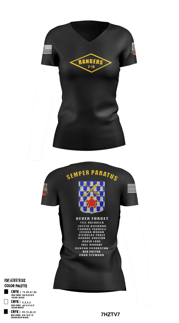 Womens Short Sleeve Vneck Shirt, 2-16 rangers, Army, Teamtime, Team time, sublimation, custom sports apparel, team uniforms, spirit wear, spiritwear, sports uniforms, custom shirts, team store, custom team store, fundraiser sports, apparel fundraiser