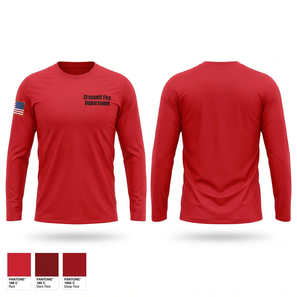 Long Sleeve Performance Shirt, Crossett Fire Department, Fire Department, Teamtime, Team time, sublimation, custom sports apparel, team uniforms, spirit wear, spiritwear, sports uniforms, custom shirts, team store, custom team store, fundraiser sports, apparel fundraiser