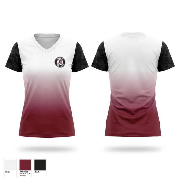 Womens Short Sleeve Vneck Shirt, Wild Indians, Softball, Teamtime, Team time, sublimation, custom sports apparel, team uniforms, spirit wear, spiritwear, sports uniforms, custom shirts, team store, custom team store, fundraiser sports, apparel fundraiser