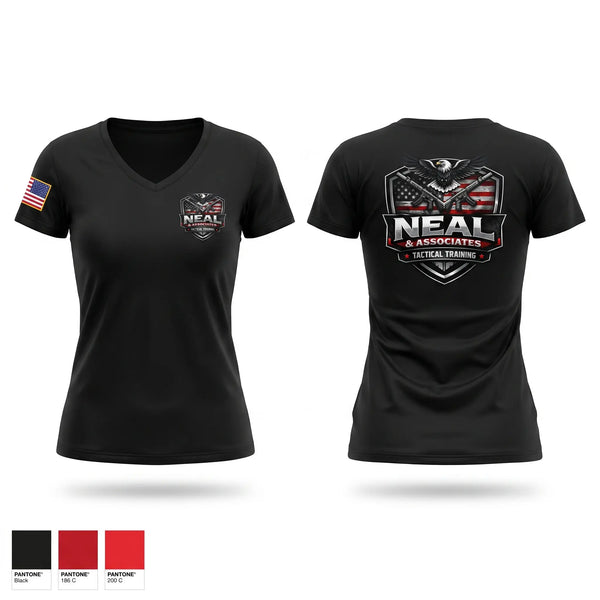 Womens Short Sleeve Vneck Shirt, Neal & Associates, Police, Teamtime, Team time, sublimation, custom sports apparel, team uniforms, spirit wear, spiritwear, sports uniforms, custom shirts, team store, custom team store, fundraiser sports, apparel fundraiser