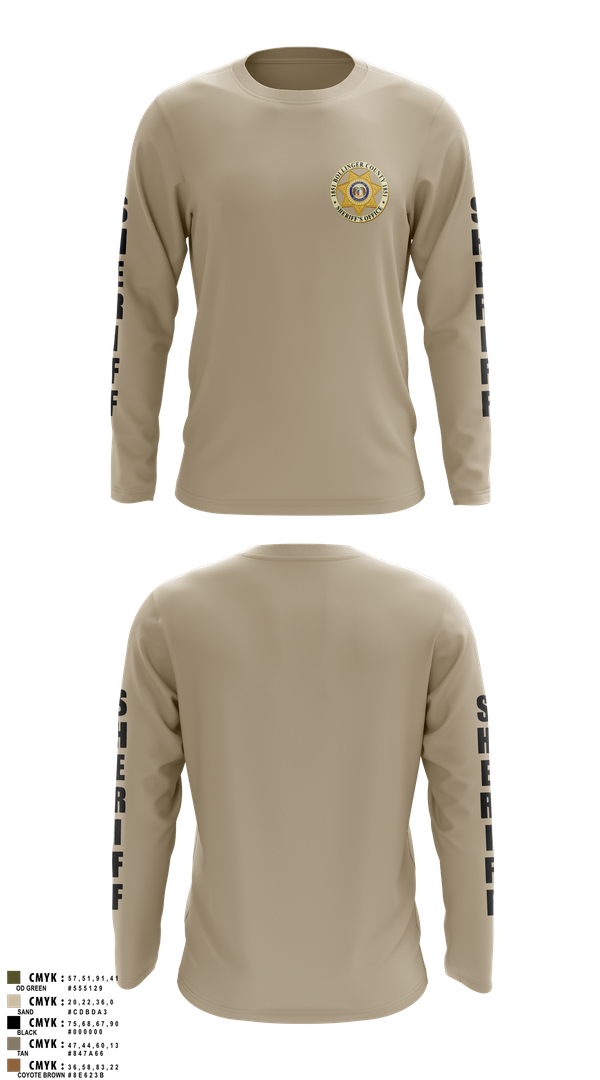 Long Sleeve Performance Shirt, Bollinger County Sheriff’s Office, Police, Teamtime, Team time, sublimation, custom sports apparel, team uniforms, spirit wear, spiritwear, sports uniforms, custom shirts, team store, custom team store, fundraiser sports, apparel fundraiser
