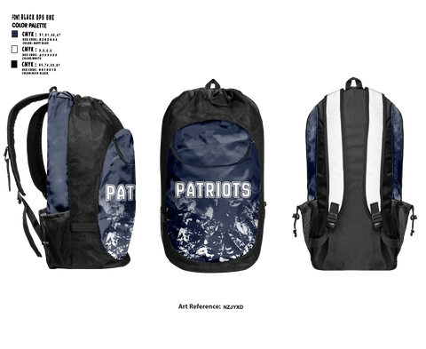 Gear Bag, Patriots, Men's Basketball, Teamtime, Team time, sublimation, custom sports apparel, team uniforms, spirit wear, spiritwear, sports uniforms, custom shirts, team store, custom team store, fundraiser sports, apparel fundraiser