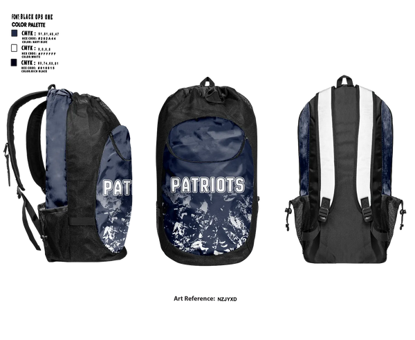 Gear Bag, Patriots, Men's Basketball, Teamtime, Team time, sublimation, custom sports apparel, team uniforms, spirit wear, spiritwear, sports uniforms, custom shirts, team store, custom team store, fundraiser sports, apparel fundraiser