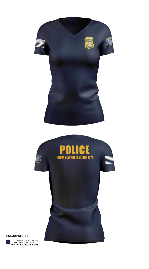 Womens Short Sleeve Vneck Shirt, Federal Protective Service, Police, Teamtime, Team time, sublimation, custom sports apparel, team uniforms, spirit wear, spiritwear, sports uniforms, custom shirts, team store, custom team store, fundraiser sports, apparel fundraiser