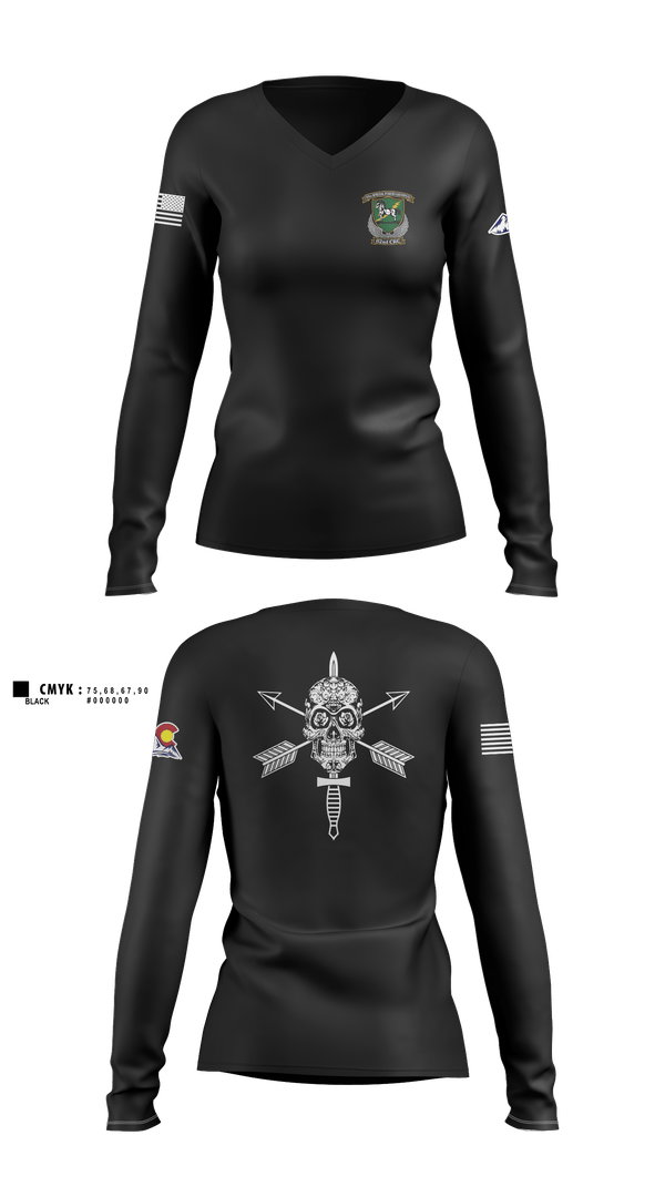 Womens Long Sleeve Vneck Shirt, 82nd CRD, Army, Teamtime, Team time, sublimation, custom sports apparel, team uniforms, spirit wear, spiritwear, sports uniforms, custom shirts, team store, custom team store, fundraiser sports, apparel fundraiser