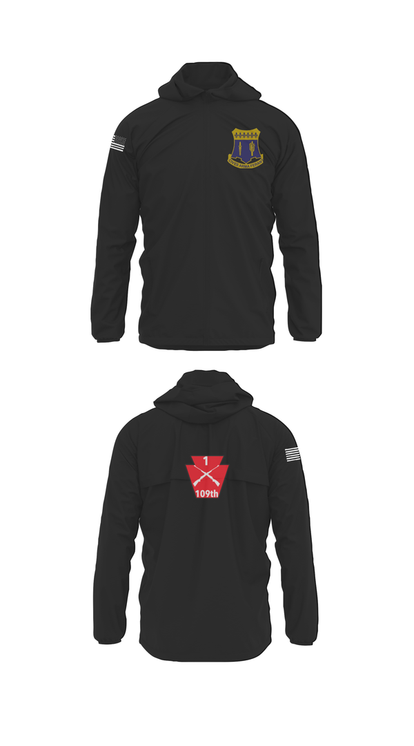 Windbreaker, A co 1/109, National Guard, Teamtime, Team time, sublimation, custom sports apparel, team uniforms, spirit wear, spiritwear, sports uniforms, custom shirts, team store, custom team store, fundraiser sports, apparel fundraiser
