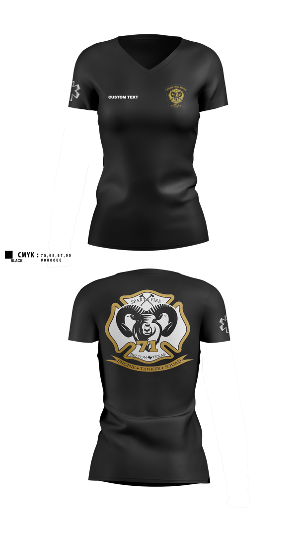Womens Short Sleeve Vneck Shirt, Sparta Fire/Rescue, Fire Department, Teamtime, Team time, sublimation, custom sports apparel, team uniforms, spirit wear, spiritwear, sports uniforms, custom shirts, team store, custom team store, fundraiser sports, apparel fundraiser
