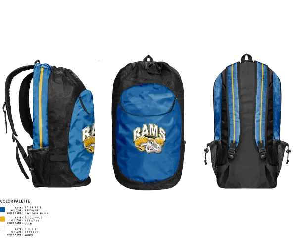 Gear Bag, Brogden Rams, Baseball, Teamtime, Team time, sublimation, custom sports apparel, team uniforms, spirit wear, spiritwear, sports uniforms, custom shirts, team store, custom team store, fundraiser sports, apparel fundraiser