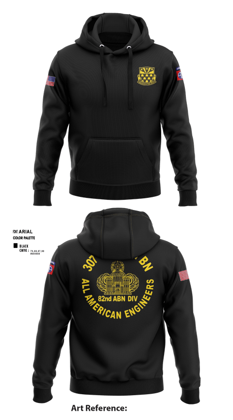 Hoodie, 307th Airborne Engineers Battalion, , Teamtime, Team time, sublimation, custom sports apparel, team uniforms, spirit wear, spiritwear, sports uniforms, custom shirts, team store, custom team store, fundraiser sports, apparel fundraiser