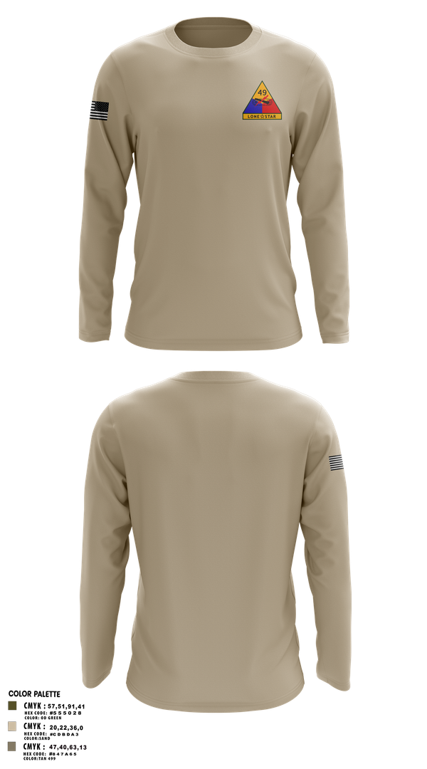 Long Sleeve Performance Shirt, 49th Armored, , Teamtime, Team time, sublimation, custom sports apparel, team uniforms, spirit wear, spiritwear, sports uniforms, custom shirts, team store, custom team store, fundraiser sports, apparel fundraiser
