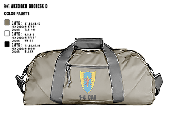 Duffle Bag, 1-4 Cav, , Teamtime, Team time, sublimation, custom sports apparel, team uniforms, spirit wear, spiritwear, sports uniforms, custom shirts, team store, custom team store, fundraiser sports, apparel fundraiser
