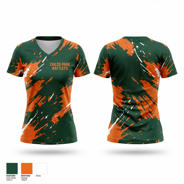 Womens Short Sleeve Vneck Shirt, Child's park rattlets, , Teamtime, Team time, sublimation, custom sports apparel, team uniforms, spirit wear, spiritwear, sports uniforms, custom shirts, team store, custom team store, fundraiser sports, apparel fundraiser
