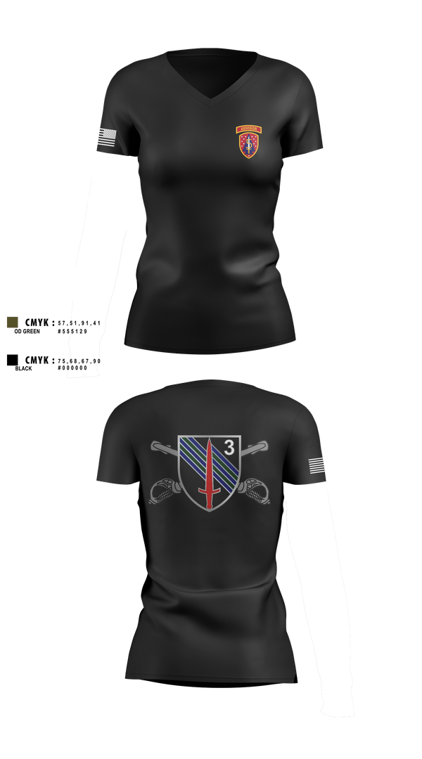 Womens Short Sleeve Vneck Shirt, 5th SFAB, , Teamtime, Team time, sublimation, custom sports apparel, team uniforms, spirit wear, spiritwear, sports uniforms, custom shirts, team store, custom team store, fundraiser sports, apparel fundraiser