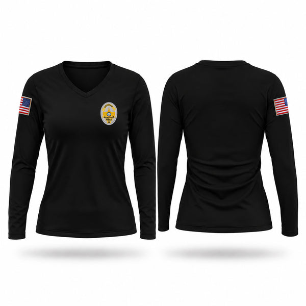 Womens Long Sleeve Vneck Shirt, MPD, Police, Teamtime, Team time, sublimation, custom sports apparel, team uniforms, spirit wear, spiritwear, sports uniforms, custom shirts, team store, custom team store, fundraiser sports, apparel fundraiser