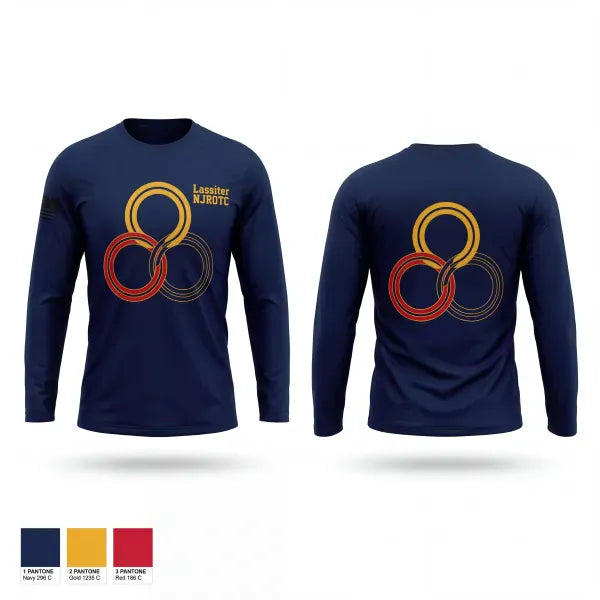 Long Sleeve Performance Shirt, Lassiter NJROTC, Navy, Teamtime, Team time, sublimation, custom sports apparel, team uniforms, spirit wear, spiritwear, sports uniforms, custom shirts, team store, custom team store, fundraiser sports, apparel fundraiser