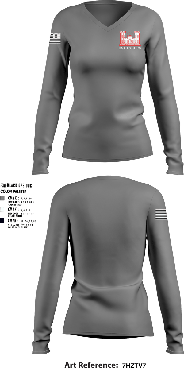 Women's Long Sleeve Vneck Shirt, 465 EVCC, , Teamtime, Team time, sublimation, custom sports apparel, team uniforms, spirit wear, spiritwear, sports uniforms, custom shirts, team store, custom team store, fundraiser sports, apparel fundraiser