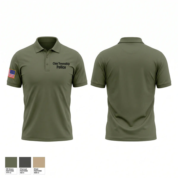 Short Sleeve Performance Polo, Clay Township Police, Police, Teamtime, Team time, sublimation, custom sports apparel, team uniforms, spirit wear, spiritwear, sports uniforms, custom shirts, team store, custom team store, fundraiser sports, apparel fundraiser
