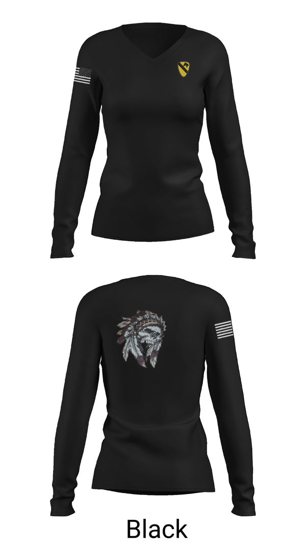 Womens Long Sleeve Vneck Shirt, 6-9 Cavalry Regiment, , Teamtime, Team time, sublimation, custom sports apparel, team uniforms, spirit wear, spiritwear, sports uniforms, custom shirts, team store, custom team store, fundraiser sports, apparel fundraiser