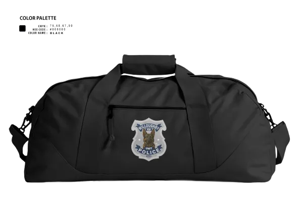 Duffle Bag, Willoughby Police K9 Unit, Police, Teamtime, Team time, sublimation, custom sports apparel, team uniforms, spirit wear, spiritwear, sports uniforms, custom shirts, team store, custom team store, fundraiser sports, apparel fundraiser